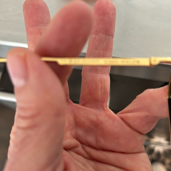 Bottega Veneta Gold-Tone Frame Sunglasses with Dark Green Lenses - Picture 5 of 6